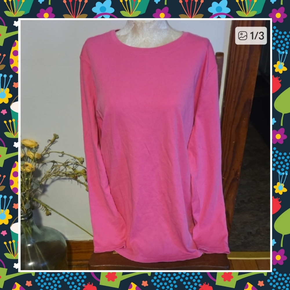 Isaac Mizrahi Bubblegum Pink Top Size Xl